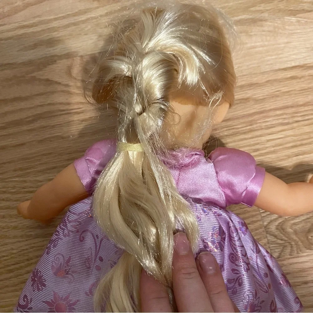 Disney Rapunzel Baby Doll Hard Kids Toy Princess Purple Pink Dress Blonde Hair